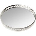 Comida 11.25 in. Dia. Sparkle Round Mirror Tray with Beaded Crystals CO1697516